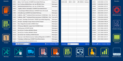 Benutzeroberfläche der ProLine Office Software mit Terminplan.